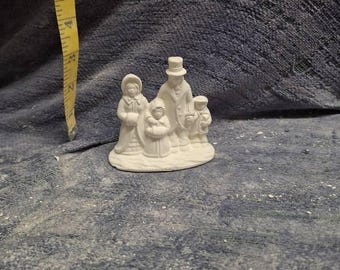 Village Carolers 2" ceramic bisque, ready to paint