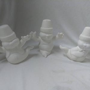 Cracked Pot Ghosts 5" Ceramic Bisque, Ready To Paint