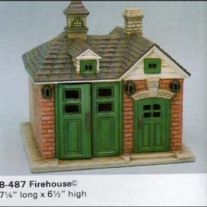 Firehouse Village building 6" x 7" Ceramic Bisque, Ready To Paint