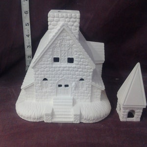 Crystal Creek Church Village 12&quot; x 7&quot; x 7&quot; Ceramic Bisque, Ready To Paint