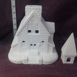 Crystal Creek Church Village 12" x 7" x 7" Ceramic Bisque, Ready To Paint