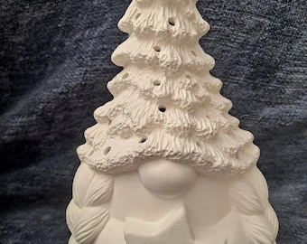 Lady Tannenbaum Gnome 9" ceramic bisque U paint with light kit