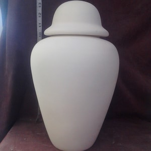 Lone Star Vase or Urn w lid ready to paint, 12&quot; x 4&quot; ceramic bisque glazed inside