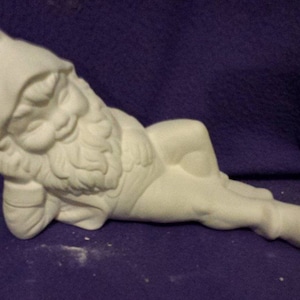 12" Gnome laid back ready to paint ceramic bisque