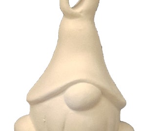 Gnome Ornament 3" Ceramic Bisque, Ready to Paint