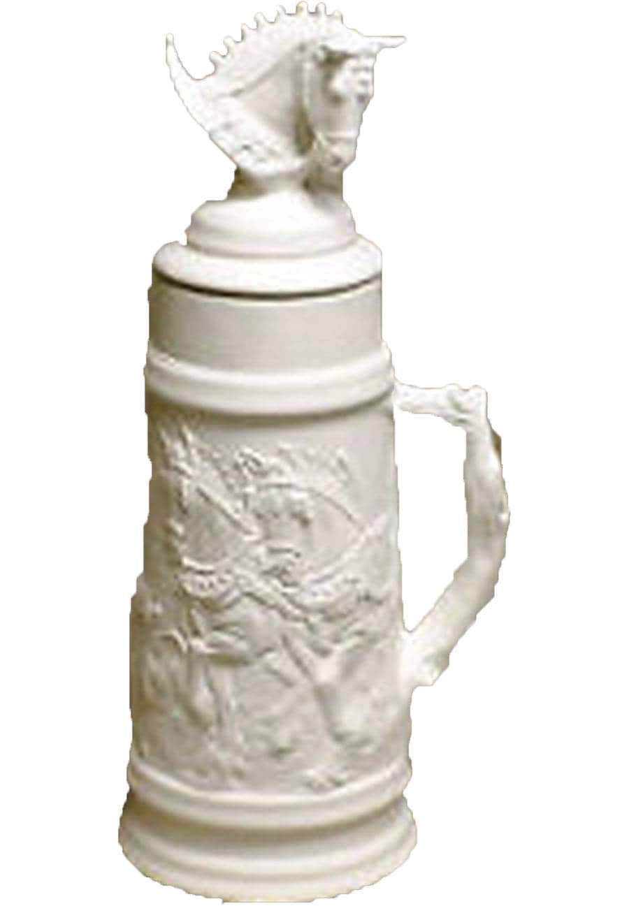 Doc Holiday Clydesdale Stein Ready To Paint 19" Ceramic Bisque, Glazed Inside