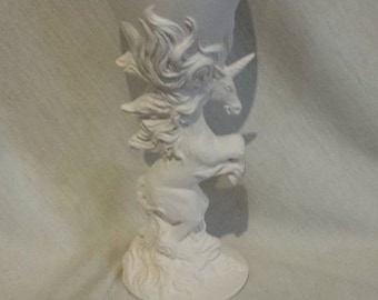 Unicorn Goblet 8" ready to paint ceramic bisque, glazed inside with food safe glaze
