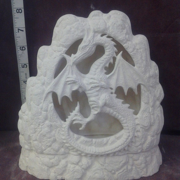 Nowells Dragon Artstone ready to paint 7" ceramic bisque