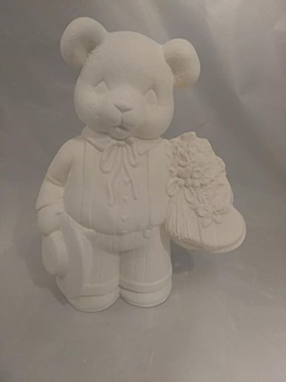 Ready to Paint St Patricks Boy Bear 10 Ceramic Bisque