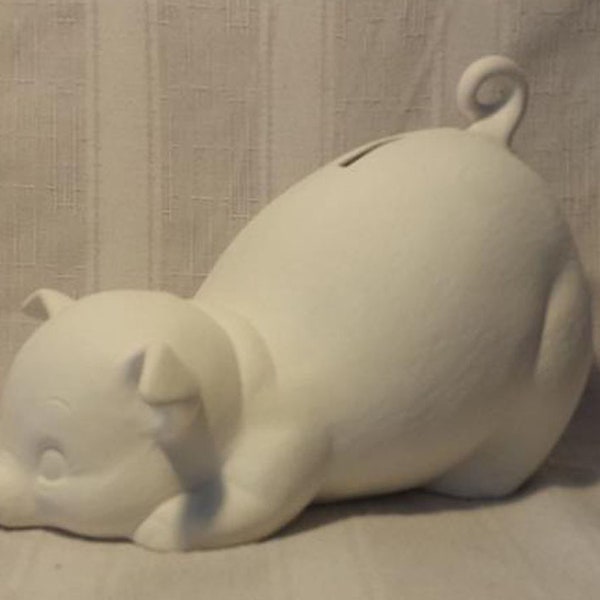 Small Pig Bank Ceramic Bisque, Ready to paint