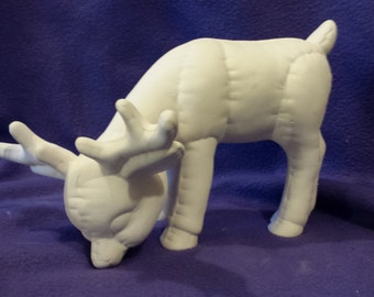 Grazing Reindeer 8" ready to paint ceramic bisque