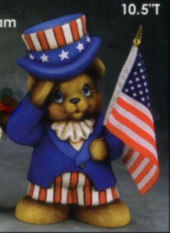 Clay Magic Uncle Sam Bear ready to paint ceramic bisque - Etsy Österreich