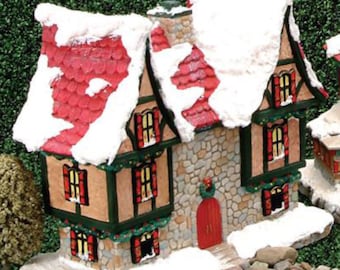 Santas Castle Village House 9" x 9" x 5"  Ceramic Bisque, Ready to Paint