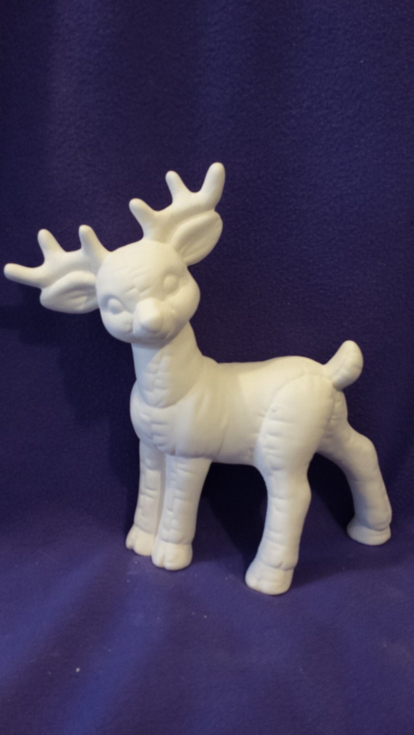 Petit Cerf En Céramique Bisque à Peindre - Fait Main Aux USA, Choix Peint Ou Non