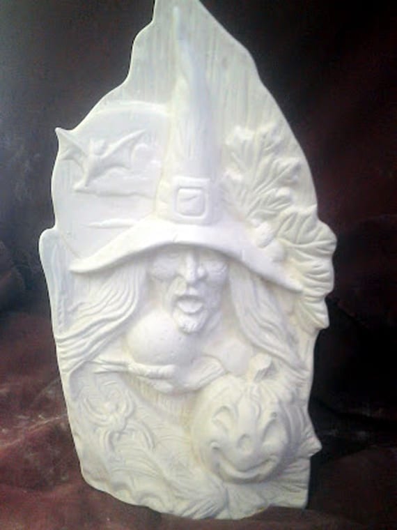 Ceramic bisque Kimple Driftwood Witch 8/" read paint