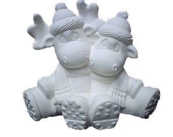 Cuddle Moose 7" Ceramic Bisque, Ready To Paint