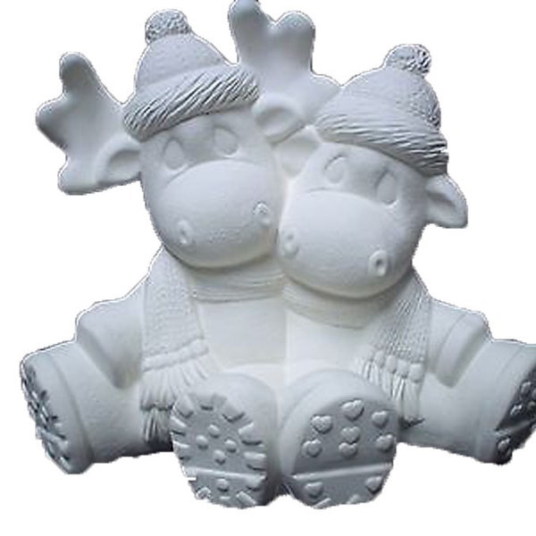 Cuddle Moose 7" Ceramic Bisque, Ready To Paint