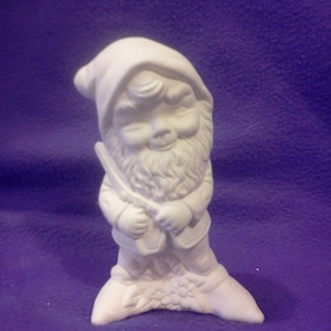 Gnome with Clippers 5&quot; Ceramic Bisque, Ready To Paint