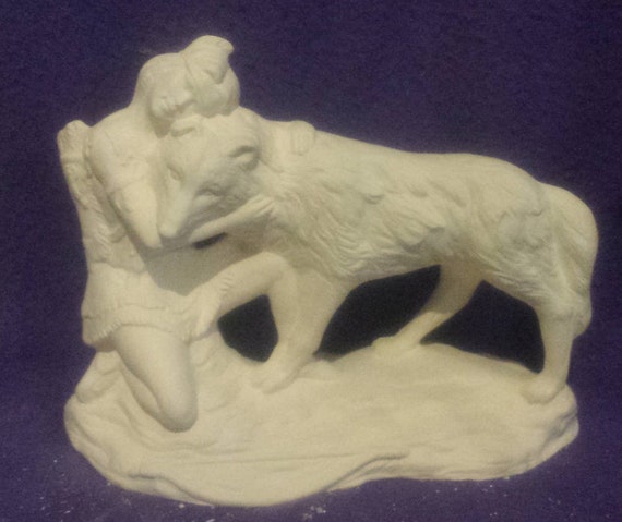 Creative Kreations Ceramics Wolf Bust 8 Ceramic Bisque Ready to Paint