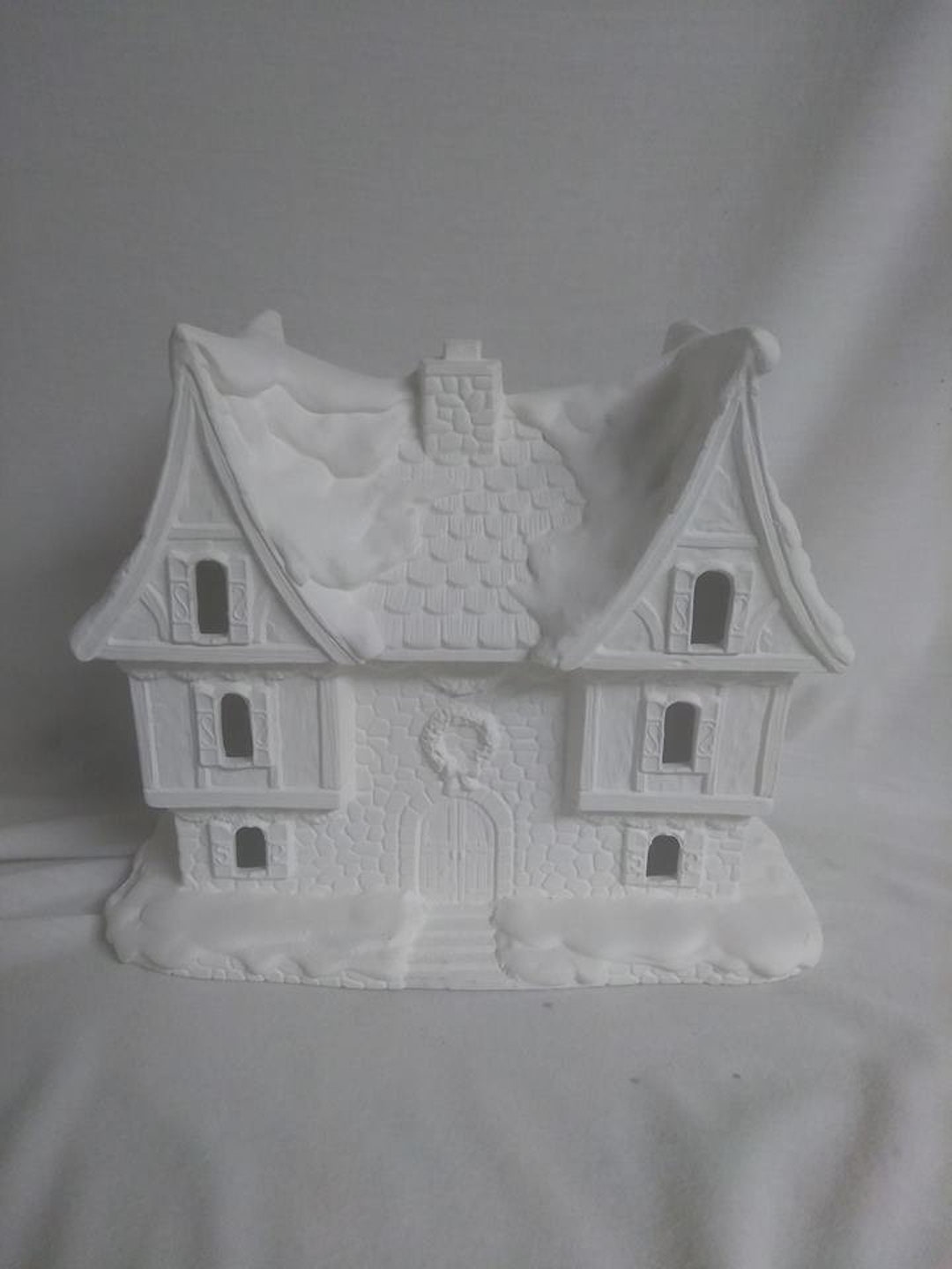 Christmas Village 3 to 5 Set of 4 Ready to Paint, Ceramic Bisque