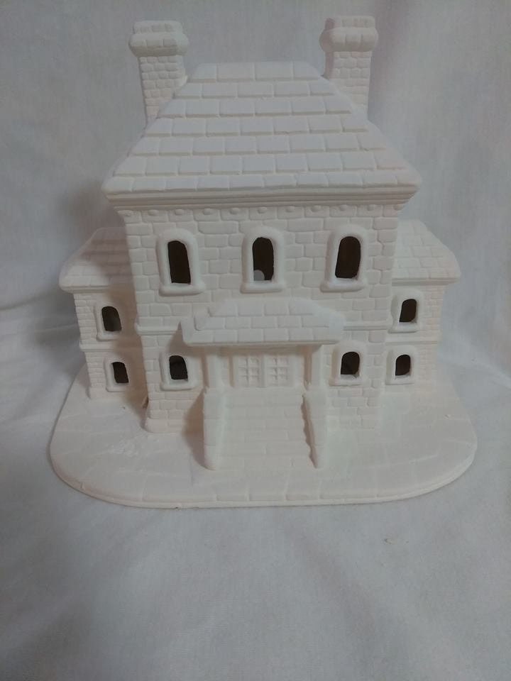 Post Office Village House 6" x 7" x 6"  ready to paint ceramic bisque 