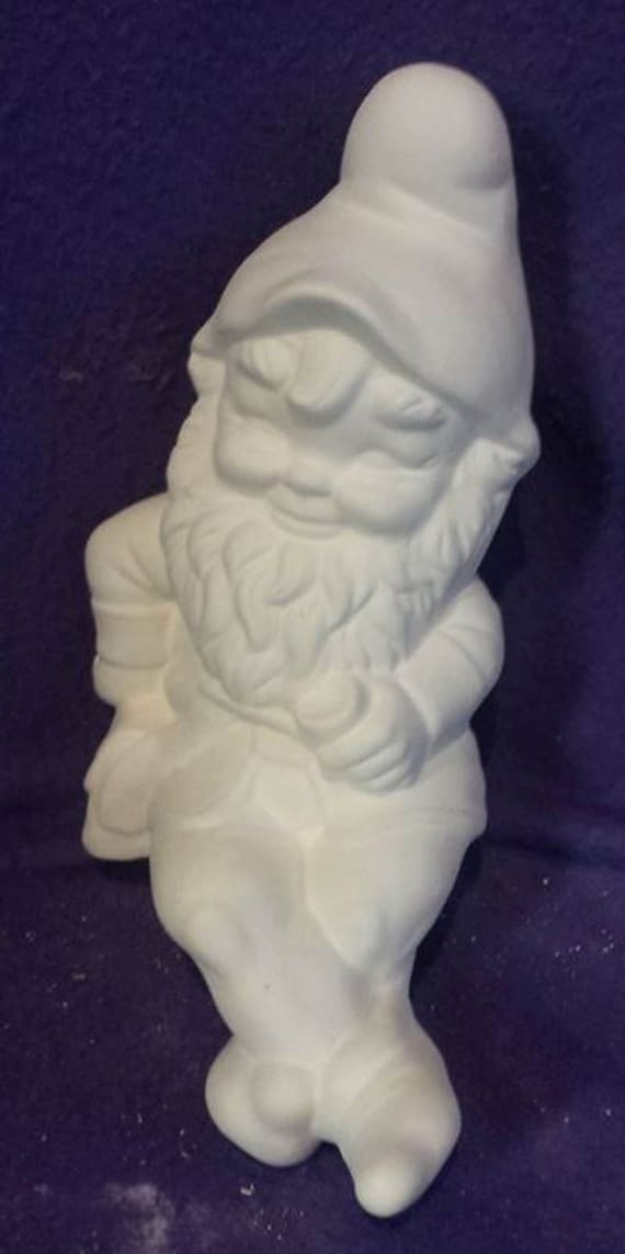 Ready to Paint Gnome Sitting 10 Ceramic Bisque