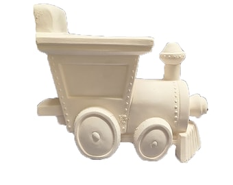 Ornement De Train De Noël En Céramique Biscuit – Wagon Rempli De Jouets, à Peindre Soi-même