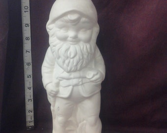 Standing Gnome  11" ready to paint ceramic bisque