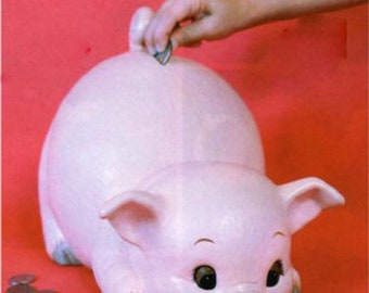 Large Pig Bank 8  1/2" x  12 3/4" Ceramic Bisque, Ready To Paint