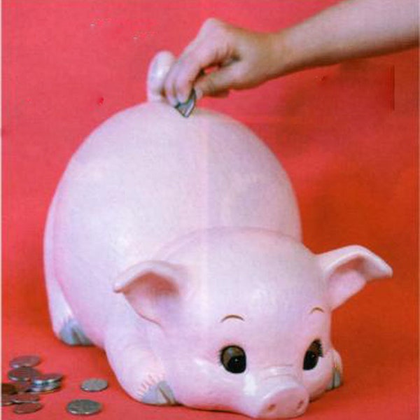 Large Pig Bank 8  1/2" x  12 3/4" Ceramic Bisque, Ready To Paint