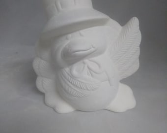 Moe Turkey 6" Ceramic Bisque, Ready To Paint