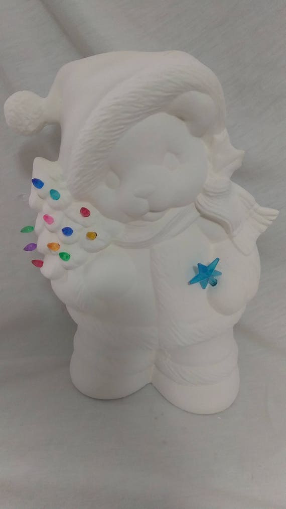 ready to paint with light kit Mrs Santa Bear Christmas Light 9 Ceramic Bisque