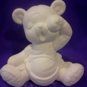 Kimple Softy Yawning Bear 9&quot; ready to paint ceramic bisque