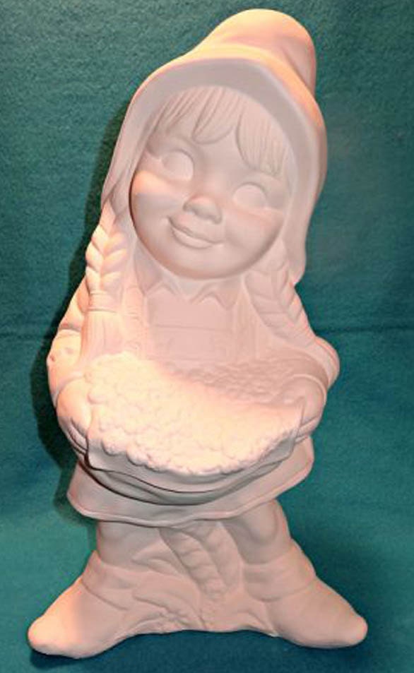 17" Albertas Large Susie Garden Gnome Ready To Paint Ceramic Bisque