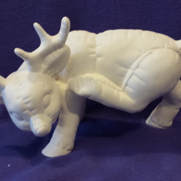 Kimple Softy Reindeer scratching ready to paint 10 1/2" x 6" ceramic bisque