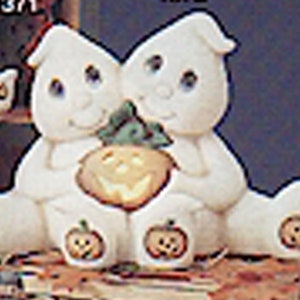Halloween Cuddle Ghosts 7" x 12" Ceramic Bisque, Ready To Paint