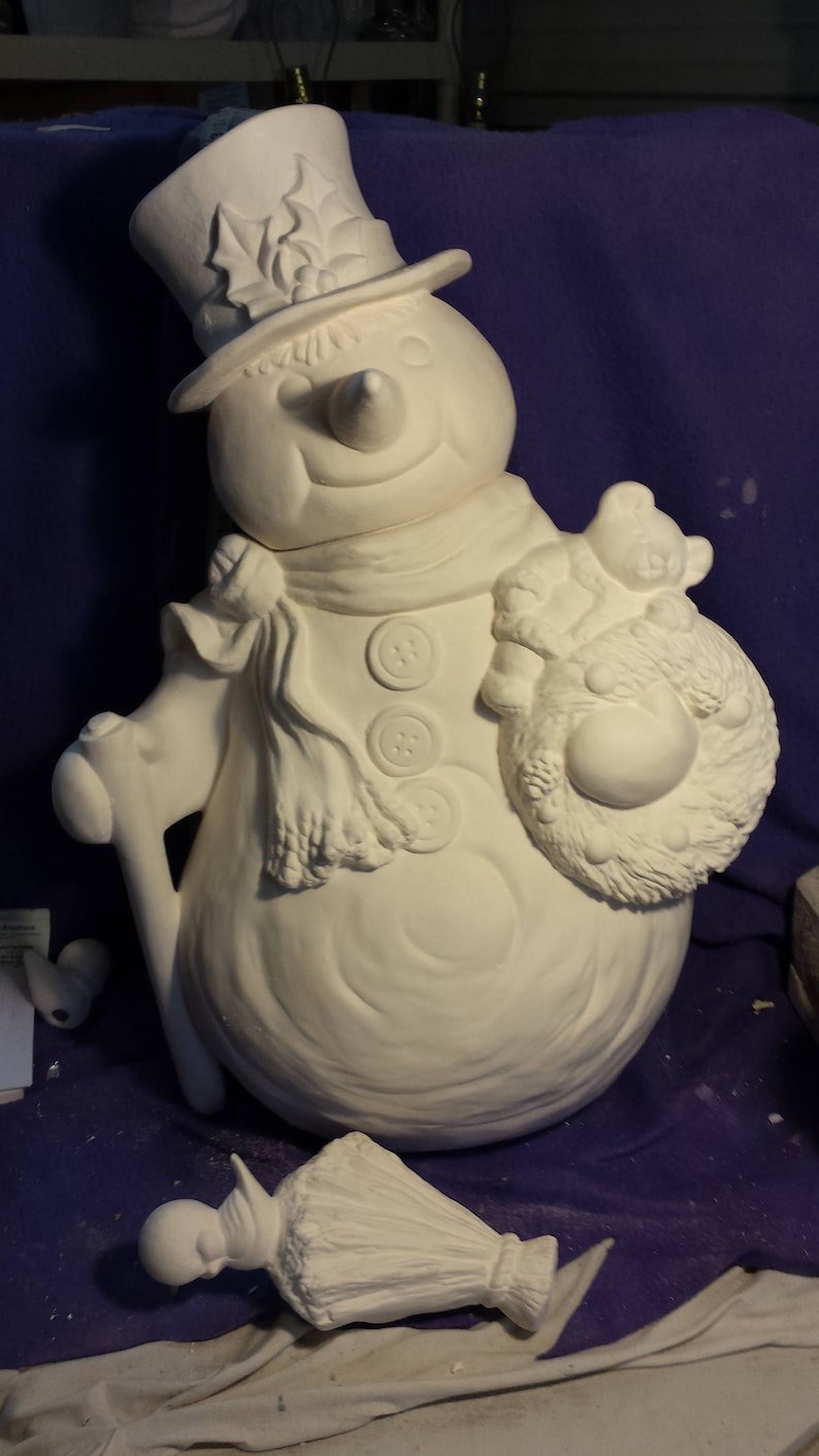 Gare Large Snowman 26 ready to paint ceramic bisque Etsy