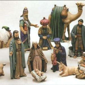 Christmas Nativity Duncan 15 piece set Ceramic Bisque, ready to paint 7" to 9"