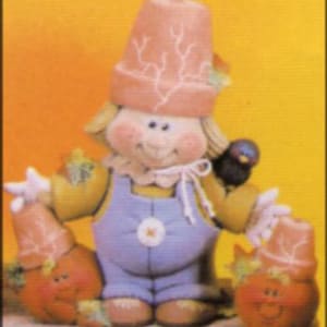 Cracked Pot Scarecrow 10" Ceramic Bisque, Ready To Paint
