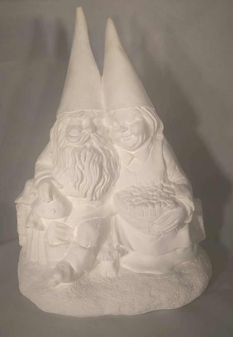 Cozy Gnomes 10 x 8 Ceramic Bisque Ready To Paint Etsy