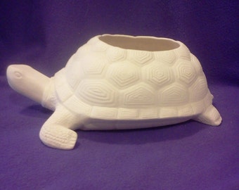 Turtle Planter ready to paint 12" Long  x  5" deep ceramic bisque, ready to paint