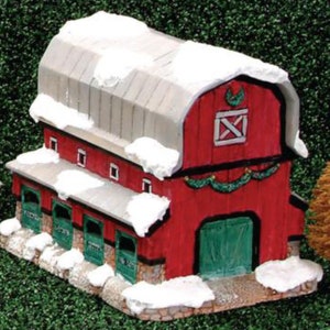 Reindeer Barn Village House 7"x 8" x 6" Ceramic Bisque, Ready To Paint
