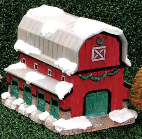 Reindeer Barn Village House 7&quot;x 8&quot; x 6&quot; Ceramic Bisque, Ready To Paint