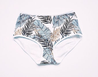 Hipster style woman Panties. comfortable cotton panties. Tropical print panties. Free shipping.