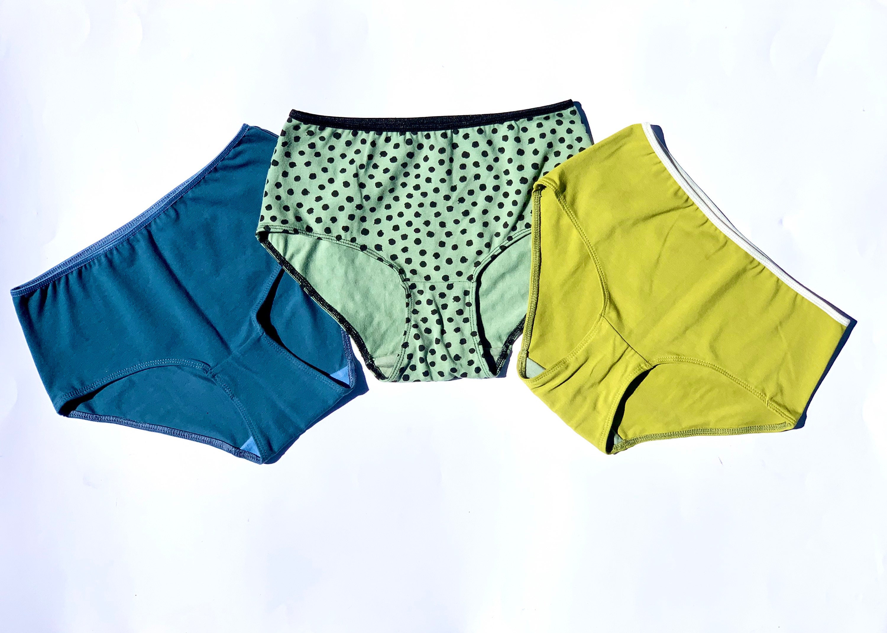 GOTS Organic cotton hipster Panties 3pack. Handmade. Medium Etsy