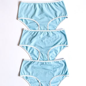 GOTS Organic Cotton Hipster 3-pack. Cotton panties. Certified organic cotton. Handmade. Medium-high style. Woman panties.