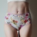 Panties High waisted for women with bright roses. Floral panties. Handmade underwear. Cotton unique panties.