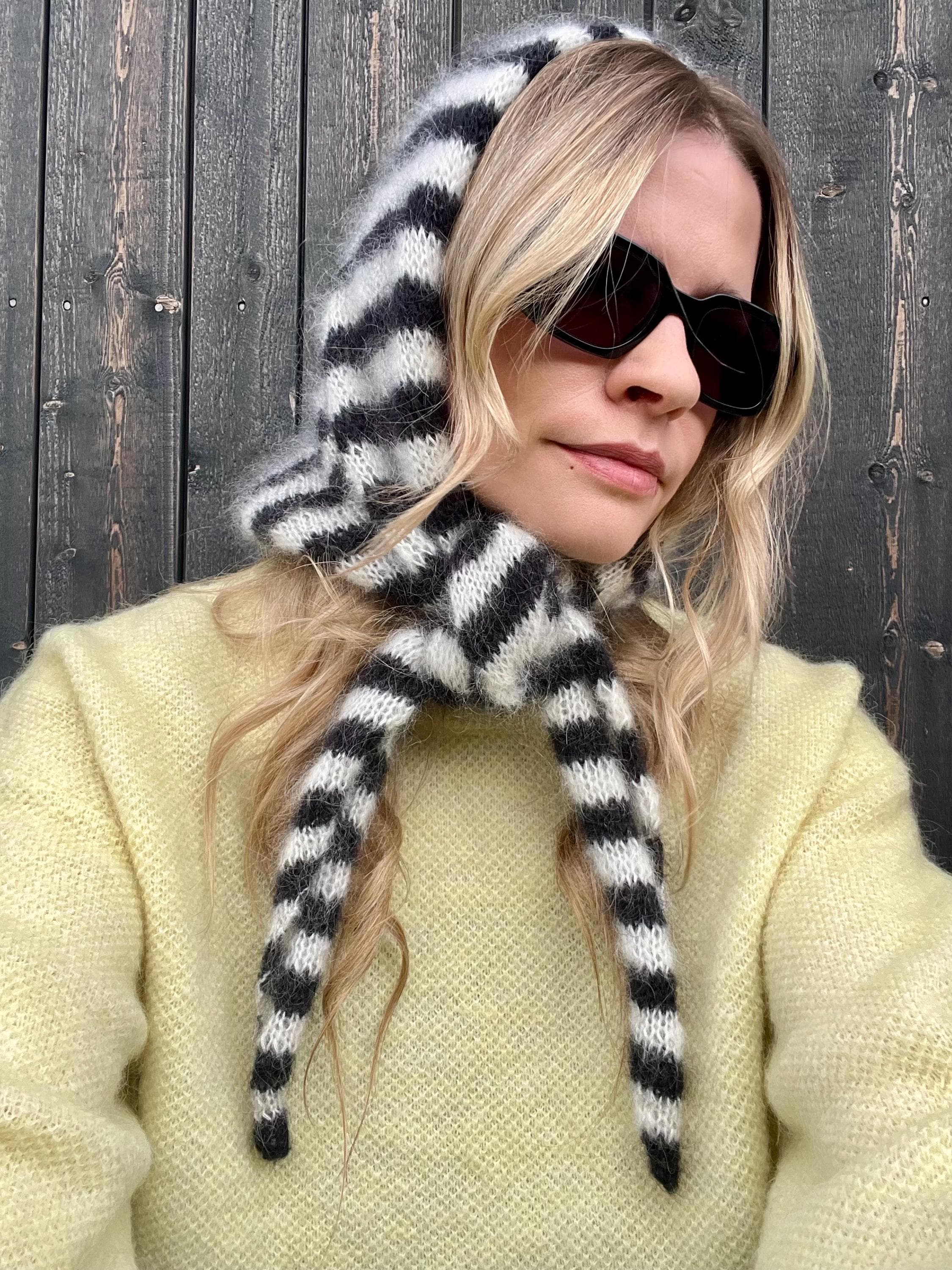 Stripe Mohair Wide Top and Scarf（Khaki） Acne Studios - Mohair checked scarf - Vanilla/beige/lavender