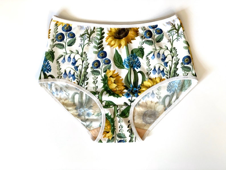 Hipster style Panties with sunflowers print. comfortable Etsy