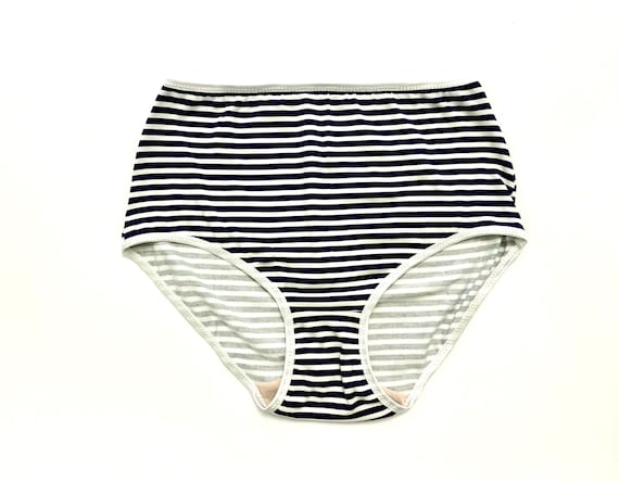 Bragas de cintura alta. Bragas de rayas negras. Todos los tamanos. Etsy Mexico